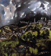 GRECO, El A View of Toledo painting